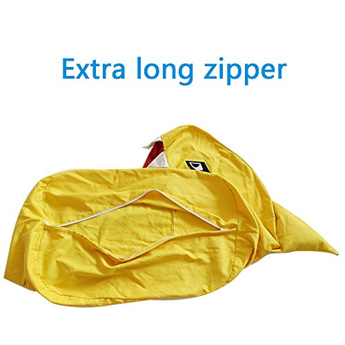 Lmeison Animal Storage Bean Bag Chair, Soft Canvas Plush Toy Organizer, Towels & Clothes Stuffed Storage Bag(No Stuffing) (Blue Shark) - Thumbnail 2