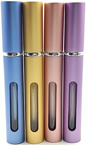 UHQ Home Products 5ml Refillable Perfume Atomizer Bottle Spray With Transfer Pipettes, Set of 4