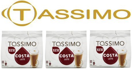 Tassimo Costa Latte (8 Drinks Per Pack) (Pack Of 3, Total 48 T-Discs)