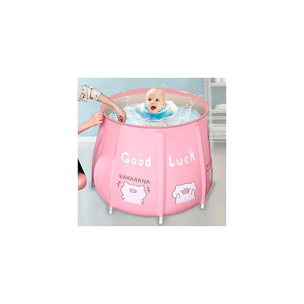 Adminitto88 Bañera Plegable 2 En 1 para Niños De 0-5 Años Baño De Bebe