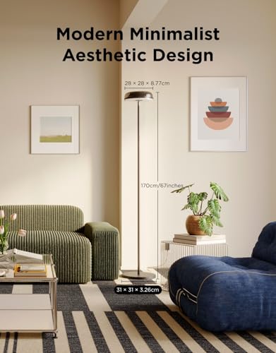 Govee Uplighter Floor Lamp with Nebula Effect, RGBIC Projector, Floor Lamp for Living Room, Compatible with SmartThings, Alexa and Matter, Corner Floor Light, Warm Cool White Standing Lamp