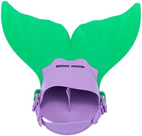 Pyage(TM) Children Kids Girls Adjustable Submersible Silicone Princess Mermaid Swimming Flippers Swimming Diving Fins Pool Toys Pink/Green