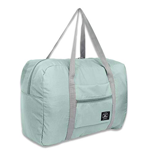 25L Travel Foldable Duffel Bag for Women & Men, Waterproof Lightweight travel Luggage bag for Sports, Gym, Vacation(II-Mint Green)