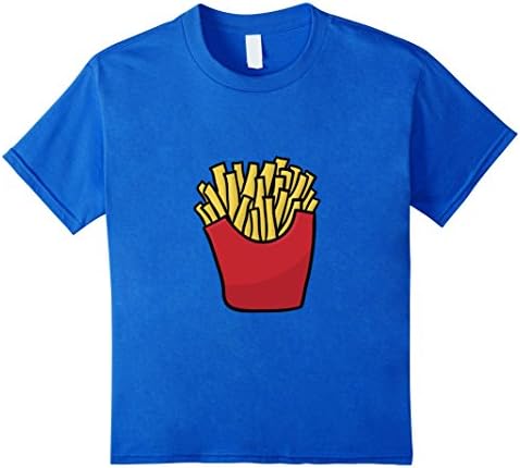Kids French Fries T-Shirt (Delicious Food Snack Tee) 8 Royal Blue