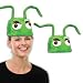 Green Velour Alien Hat with Wire Antennas Costume Party Hat