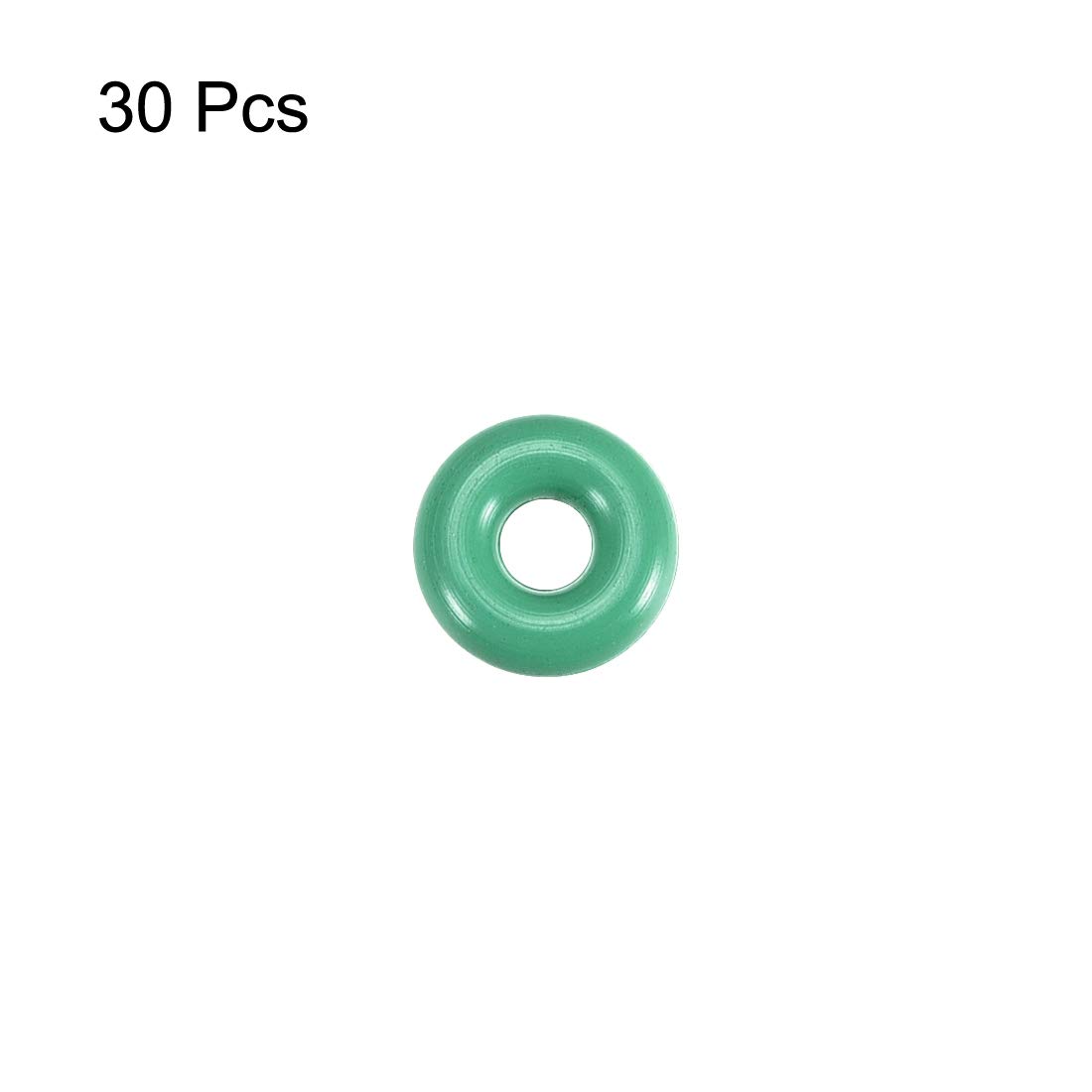 sourcing map Fluorine Rubber O-Rings, 4.5mm OD 1.5mm ID 1.5mm Width FKM Seal Gasket for Machinery Plumbing Green, Pack of 30 - Image 3
