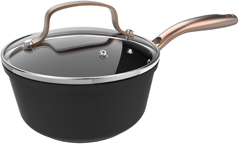 Cazo Polka Fantasy 16 Pot Golden. Diametro 16 cm, capacità 1,3 L, alluminio forgiato, non flinum più teflon, PFOA gratuito, adatto a tutti i tipi di cucine, copertura