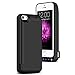 iPhone 5 / 5S / 5C / SE Battery Case , AexPower Upgraded 4800mah External Battery Backup Charging Case Protective Cover Juice Power Bank Charger Case for iPhone SE / 5S / 5C / 5- Black