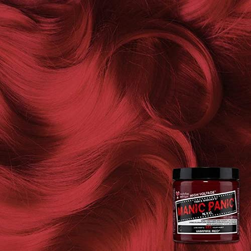 MANIC PANIC Classic Vampire Red Semi Permanent Hair Color - Deep Blood Red Hair Dye for Women & Men That Lasts 4-6 Weeks - Vegan, Ammonia & Cruelty-Free - Create & Mix Custom Shades (8oz)