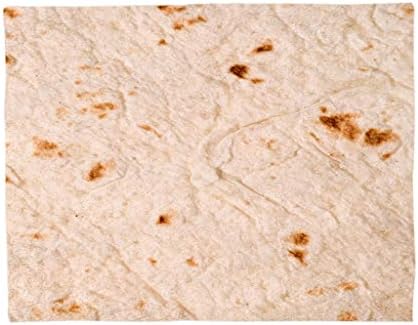 Fiaya Tortilla Blanket Comfort Food Creations Burrito Wrap Novelty Blanket - Perfectly Tortilla Throw Blanket Super Soft (D 150x200cm)