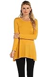 ColorMC Women's Solid Knit Bell Pullover Long Sleeve Tunic Knit Dolman Top