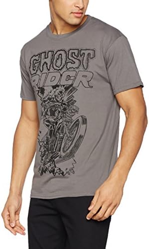 Marvel Comics Men's Ghost Rider Short Sleeve T-shirt, Grey, X-large