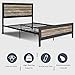 Amooly Full Metal Bed Frame with Wood Headboard Platform Bed Frame/Strong Slat Support/Easy Assembly/Box Spring Optional