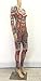 M.Brock Women Long Sleeve Bandage Bodycon Sequin Jumpsuit Tattoo Print Bodysuit
