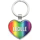 Graphics and More Metal Keychain Key Chain Ring Rainbow I Love Heart Names Female L Luan - Lyla