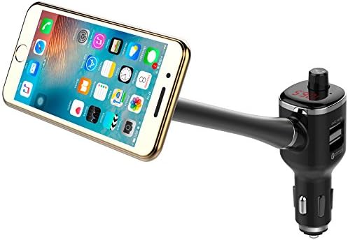 ZACY Multi-function Bluetooth Car Kit Phone Holder BT15 FM Transmitter with Dual USB Car Charger Support Handsfree Calling