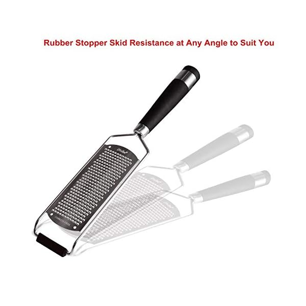 iNeibo Kitchen Cheese Grater & Lemon Zester - Sharp 18/8 Stainless Steel Blade - Ergonomic TPR Handle - Easy to Grate Or…