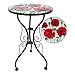 Comfy Hour 22″ Red Flower Glass Top Metal Art Flowerpot Holder Plant Support Flower Stand, Garden and Homethumb 3
