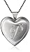 Heart-Shaped Rhodium-Plated Brass Locket Necklace