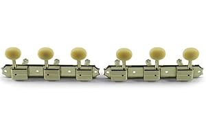 Kluson 3 On A Plate Deluxe Series Tuning Machines - No Line - Standard Post - Nickel With Oval Plast