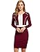 ANGVNS Women Long Sleeve Pencil Dress Bodycon Solid Slim Party Banquet Knee Dress
