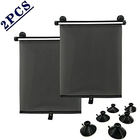 Car Sun Shade - Car Sunshades with Suction Cup Car Curtains,2 Packs Side Window Car Retractable Sunshade for Side Windows Windshield Sun Shade Blocks 98% of Harmful UV Rays,Protect Your Kids from Sun