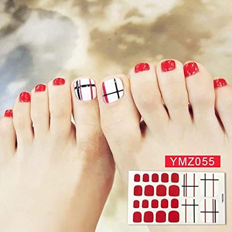 Amazon Co Jp シートのフルカバーフットネイルアートステッカーメタリックゴールド爪ステッカー花レース柄つま先のヒントデコレーションメイク Color Ymz055 ホーム キッチン