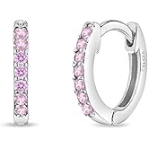 925 Sterling Silver Cubic Zirconia Small Hoop Huggie Earrings For Little Girls Dazzling Sterling Silver Huggie Hoop Earrings