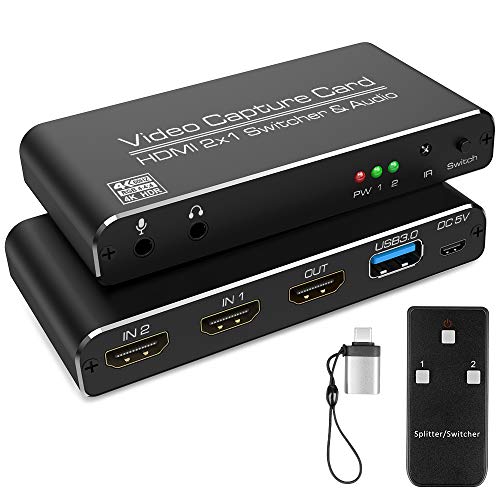 Capture Card, HDMI 2×1 switcher & Audio Video Capture Cards High