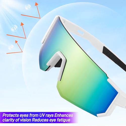 Starvortex 2 Pieces UV400 Men's Cycling Glasses, Polarized Sports Glasses, Super Light TR90 MTB Running Glasses, Ideal for Biking, Running, Fishing, Trekking and Climbing (2 Colors)