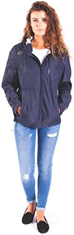 Women's Premium Waterproof and Breathable Lightweight Rain Jacket Ebony Black Size XS