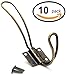 Heavy Duty Rustic Entryway Hooks - 10 Pack of Wall Mounted Vintage Double Coat Hangers with Four Extra Long Bronze Metal Screws Included