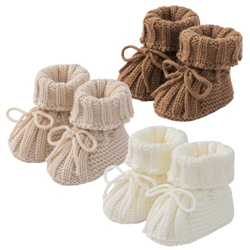 Baby Booties Newborn Soft Knit Sock Shoes for 0-6 Months Infant Girl