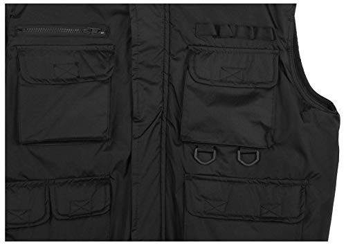 9 Crowns Men's Fishing Hunting Tactical Vest Essentials-Black-XL