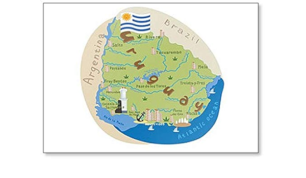 uruguaya. Imán para nevera con diseño de mapa de Uruguay