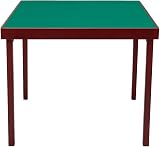 JYW Wooden Folding Poker Card Table Green Baize Heavy Duty Frame view 2