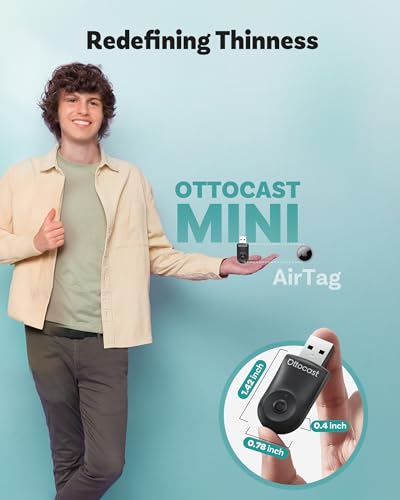 OTTOCAST Mini 2025 Adaptador automatico inalámbrico CarPlay/Android 2 en 1,WiFi de 5 GHz,conexión automática para Coches 2016+