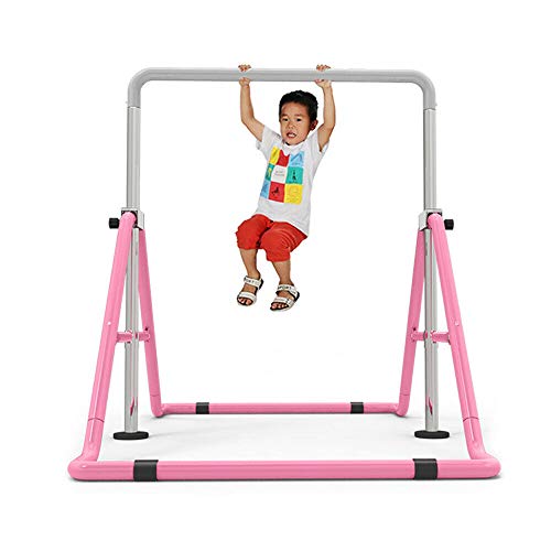 Gymnastics Bars 85-129.5cm Height Adjustable Gymnastic Horizontal Training Bar Stable Junior Children's Training Equipment High Bars Climbing Tower Double Lock & Triangle Supports Kip Bar for Kids - Thumbnail 3