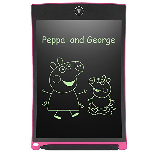 LCD Writing Tablet, Aukor 8.5 Inch Upgraded Electronic Handwriting Board, LCD Draft Pad, Doodle Drawing Notepad, Portable Smart eWriter with Stylus for Kids and Adults at Home, School and Office, Pink