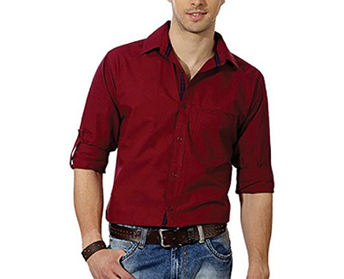 maroon shirt with jeans
