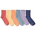 MUK LUKS Women's 6 Pack Whisper Soft Crew Socks, Mid Brights, OS