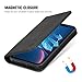 SHIELDON Genuine Leather Flip Wallet Case with RFID Blocking Credit Card Holder Shockproof Case Compatible with iPhone XR (6.1 Inch 2018) - Black