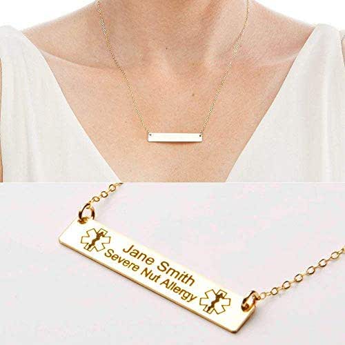 Medical Alert Necklace, Custom Medical ID Jewelry