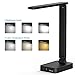 Drevet LED Desk Table Lamp with 3 USB Charging Port and 2 AC Power Outlet, 3 Color Model, 3 Level Brightness, Touch Dimmer Control,1h Timer, Memory Function,Eye-Caring Office Foldable Lamp,Night Light