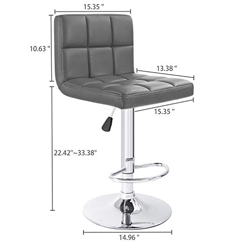 Furmax Bar Stools Modern Pu Leather Swivel Adjustable Hydraulic Bar