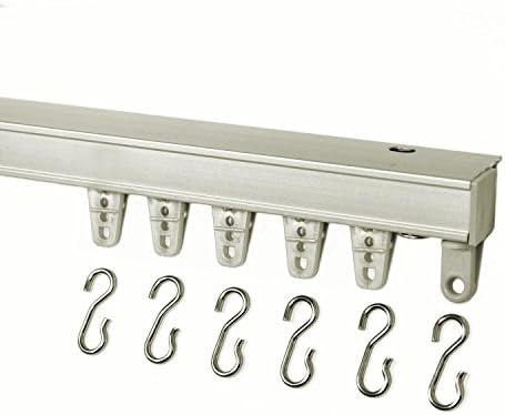 Kirsch 94004 Hand Draw Ceiling Mount Curtain Track Set (7'-Silver)