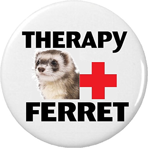 Therapy Ferret 1.25â€ Pinback Button Pin Service Animal Assistance Disability