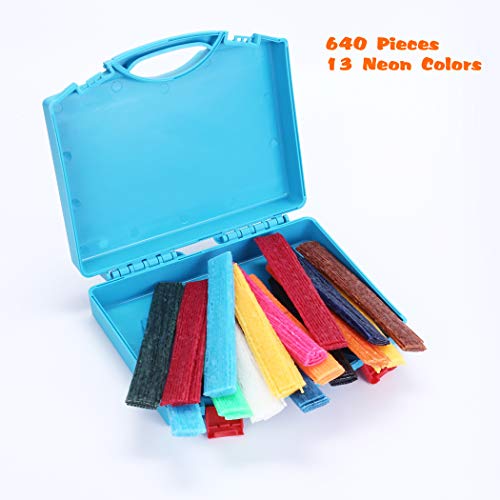 -CalPalmy is proud to present the Traveler-Pack doodle stigs with 640 pieces and 13 colors that help kids develop their creativity and artistic skills! Put a few at a craft table and watch as their minds start planning and their fingers start crafting! -No glue preparation is needed, our doodle stigs is made from odor free and nontoxic wax that provides the right amount of stickiness. Have a few pieces on hand and kids will begin making plants, animals, buildings and more! Stimulate their imagination! -Let the kids loose and theyll turn the basic wax yarn into a masterpiece! Then, youll have display worthy artwork for your walls, tables, top of your fridge, shelves yep, your kid will decorate your whole house! -Best value for art supplies! A full 640-piece set, not 500! Thats 140 more pieces for playing, creating, and crafting! Go ahead, Mom and Dad, set up a mega craft table for a rainy-day activity! -Here are the details: large Size - 6'', 640 pieces yarns, and a traveler suitcase. And were here for you! Any questions or concerns, just drop us a line! Our US based customer service is happy to help you!