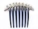 French Twist Hair Comb Ornamented Along the Top of the Heading with Pearl