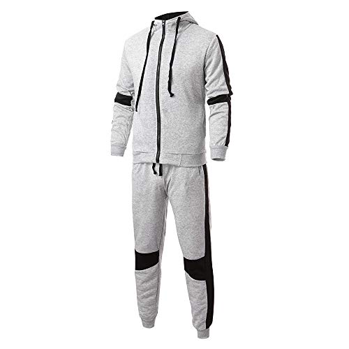 image for Selinora - Sport Clothes Men's 2 Piece Tracksuit Set, Zipper Hoodie Co